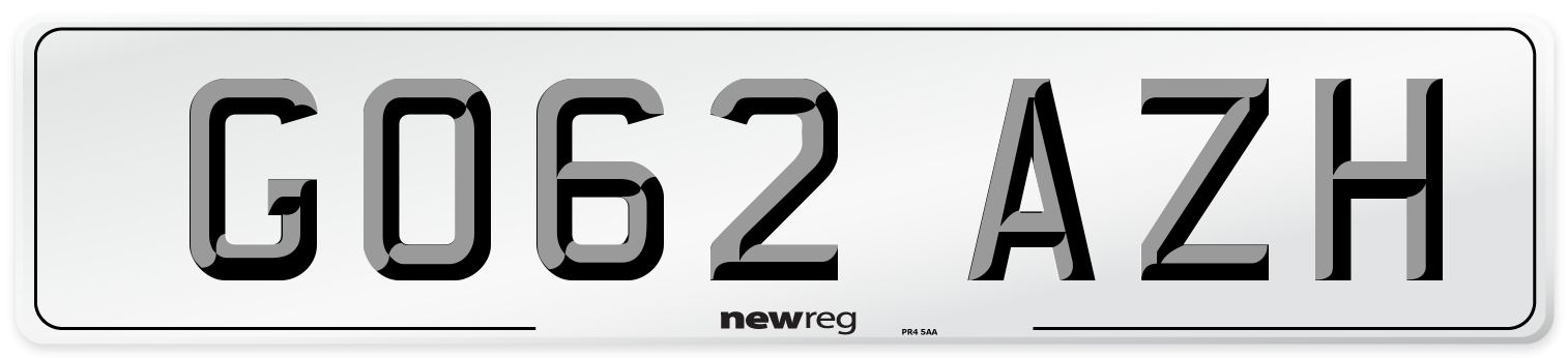 GO62 AZH Number Plate from New Reg